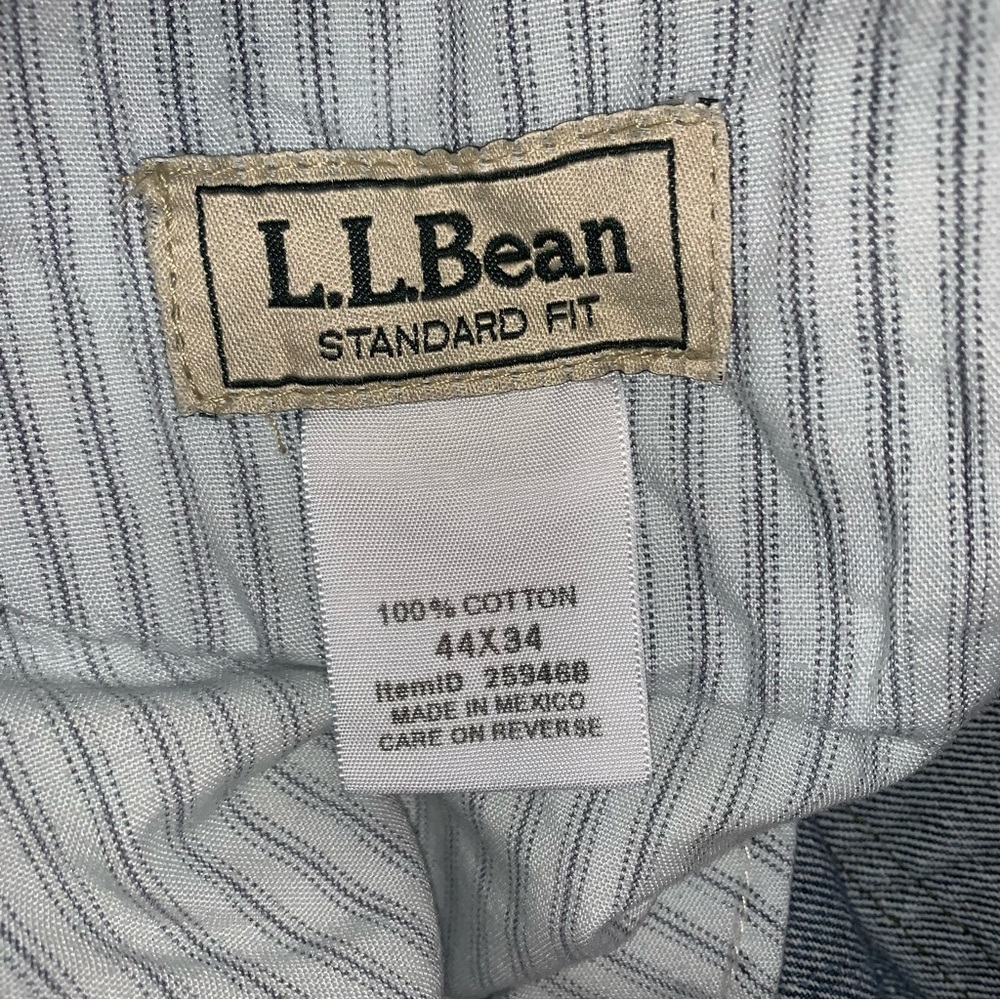 LL Bean light wash cotton denim 44x34 jeans - Picture 6 of 9